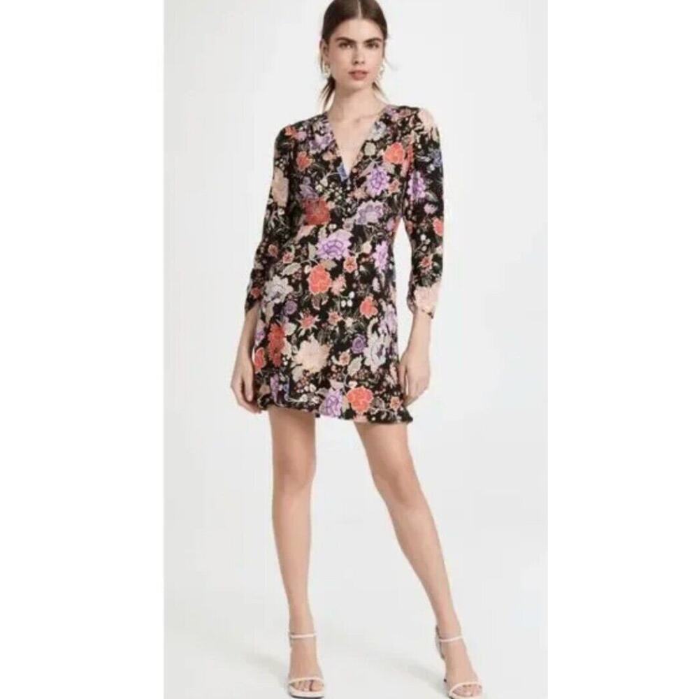 RIXO Sz M Medium 8 US Jules Dress 3/4 Sleeve Floral